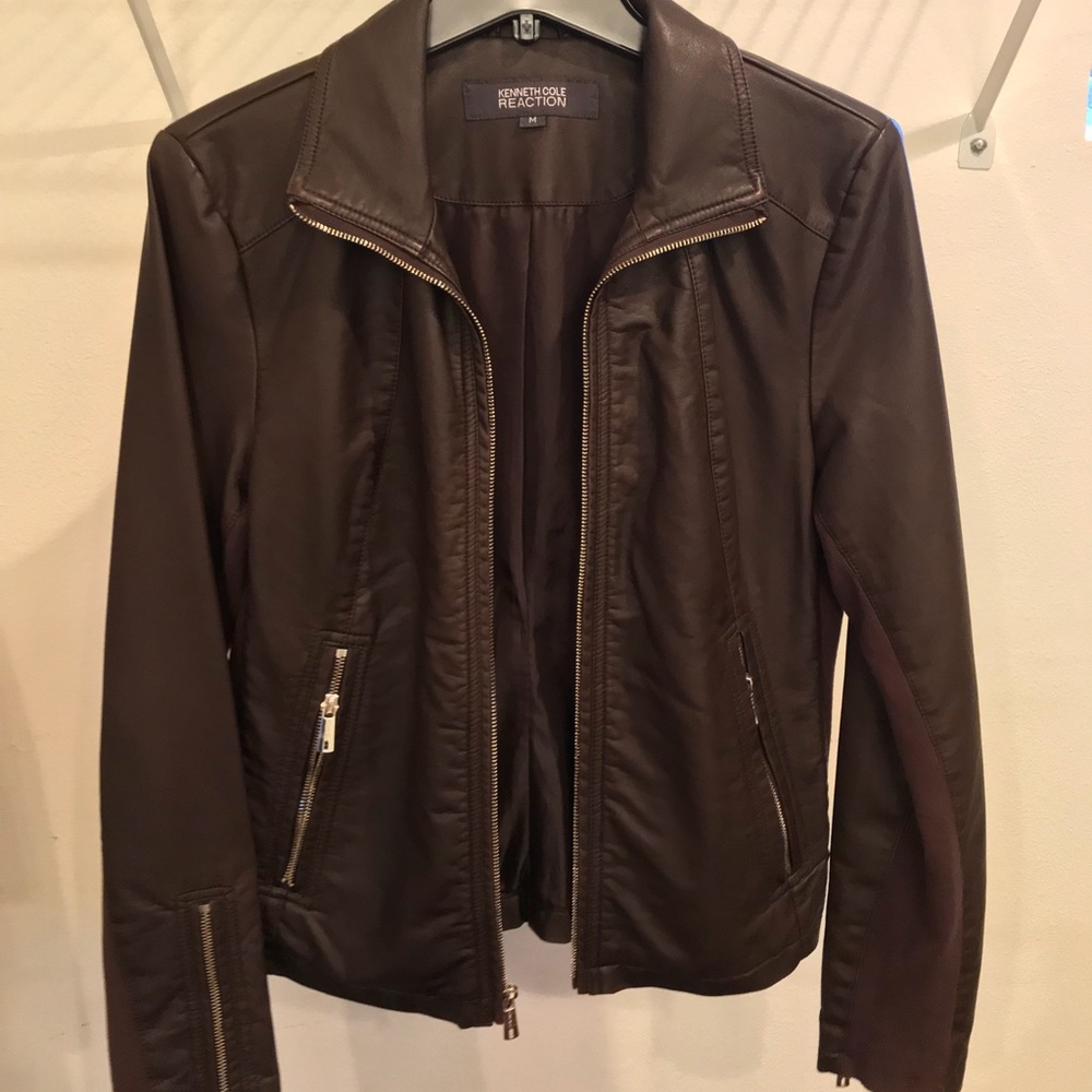 Kenneth Cole Reaction Brown Leather Jacket